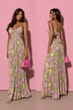 Rochie Plisata Leyla Floral Print Green