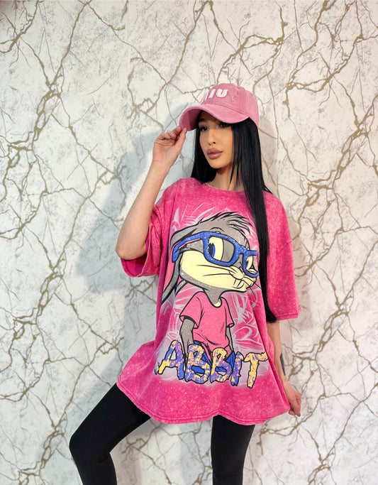 Tricou Coreea Style Rabbit Pink