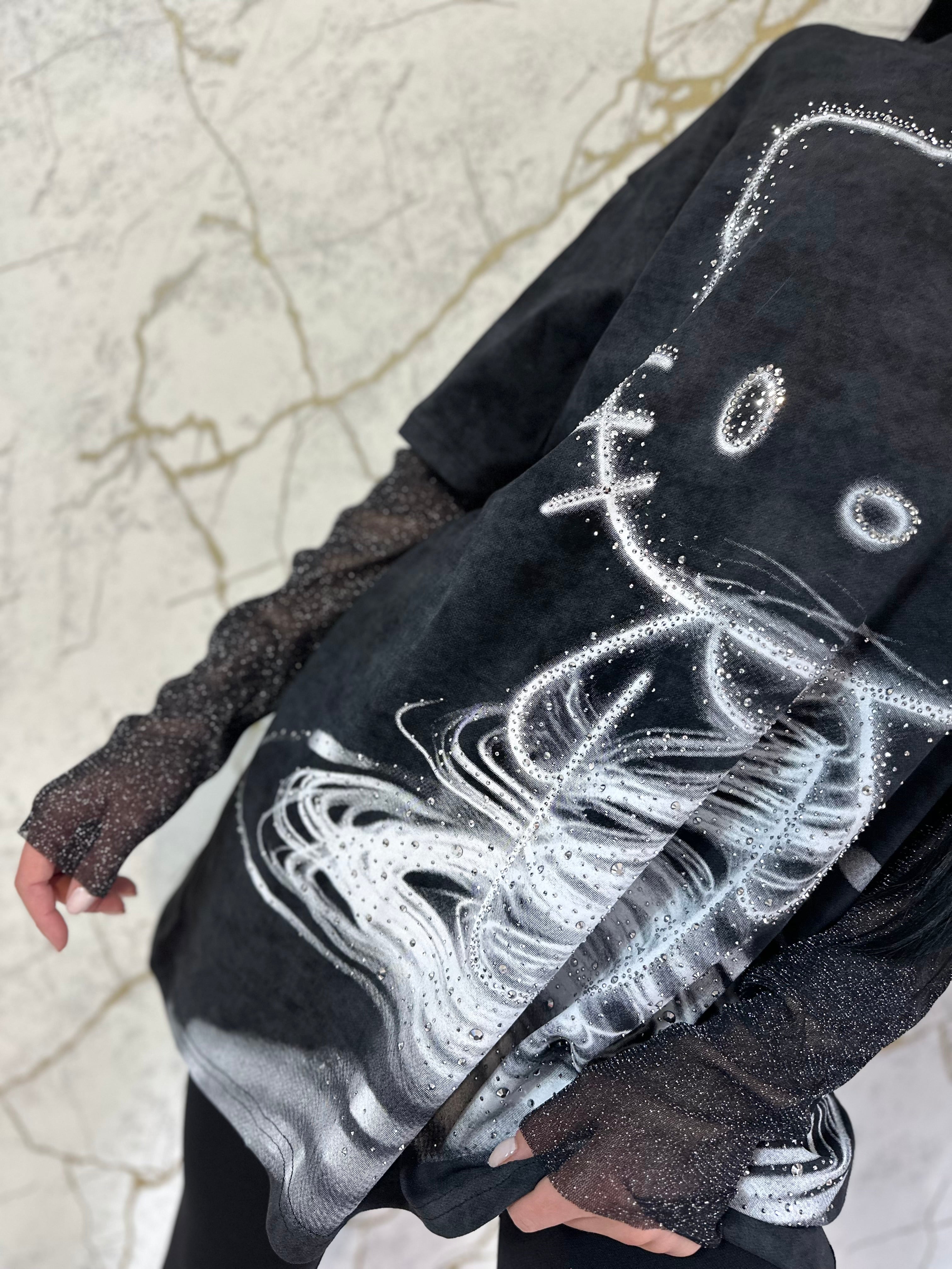 Tricou Coreea Style Hello Kitty Black