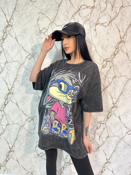 Tricou Coreea Style Rabbit Grey