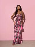 Rochie Plisată Leyla Floral Black