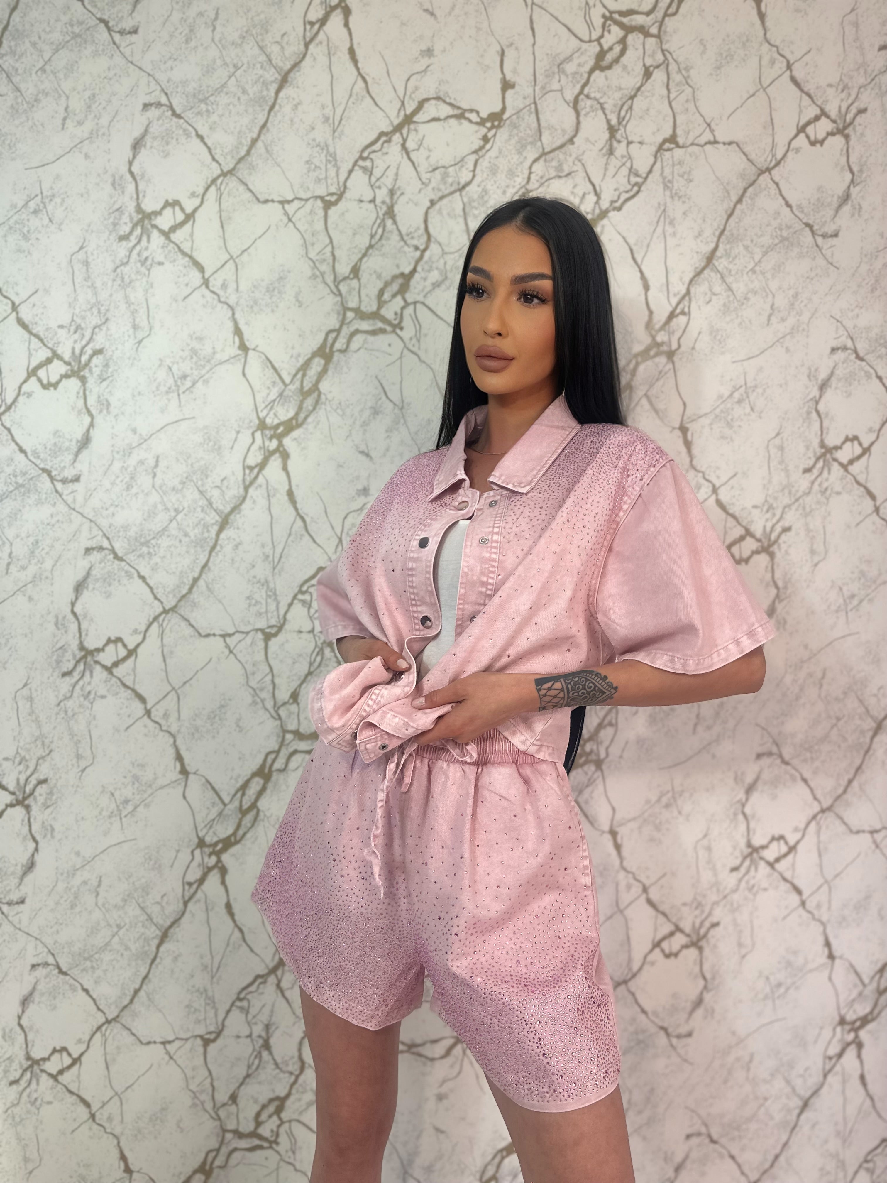 Set Crystal Denim Pink