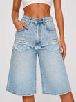 Bermude din denim cu pietre