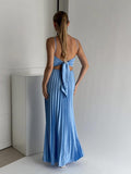 Rochie Plisată Leyla  Baby Blue