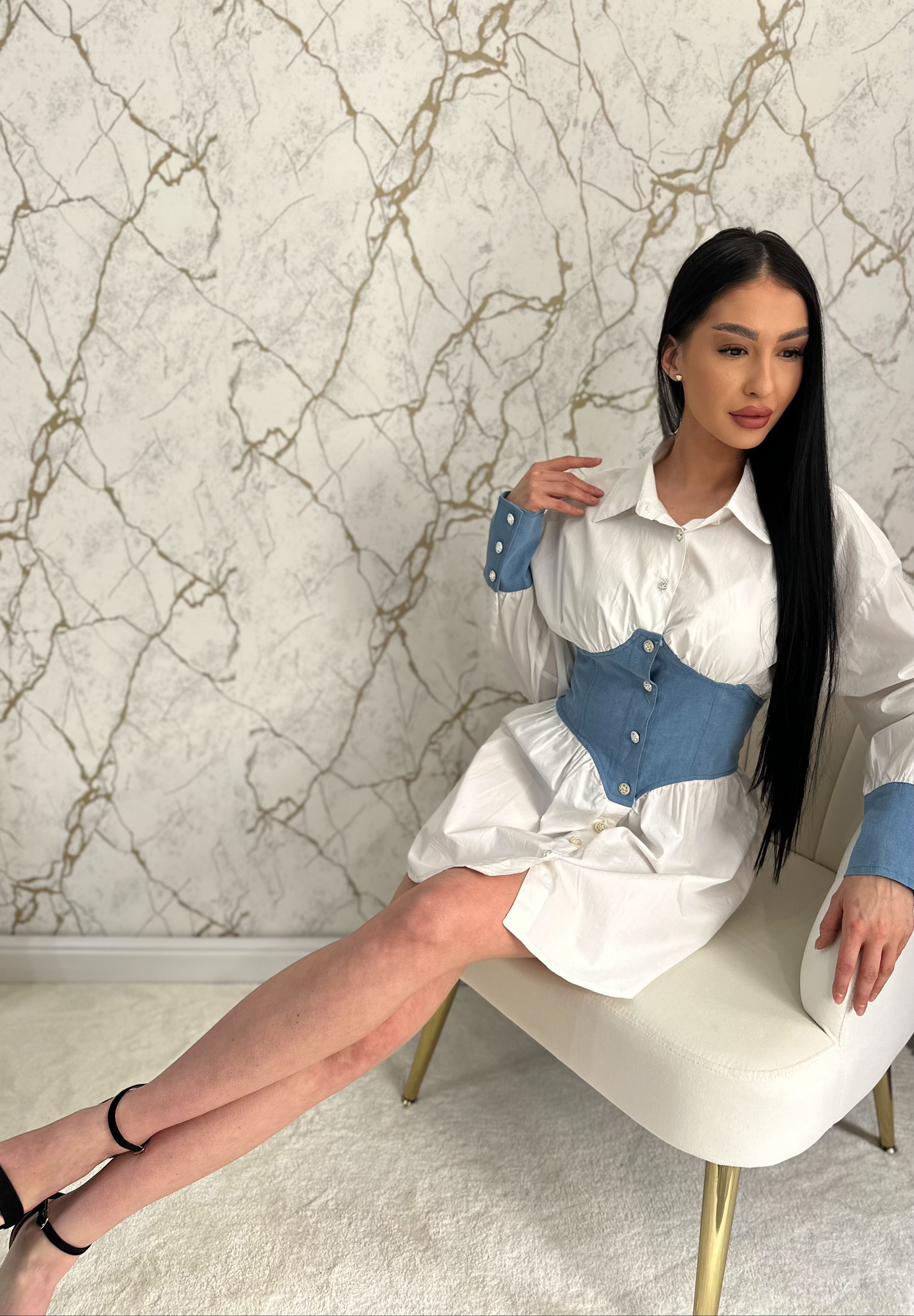 Cămașă Corset Denim