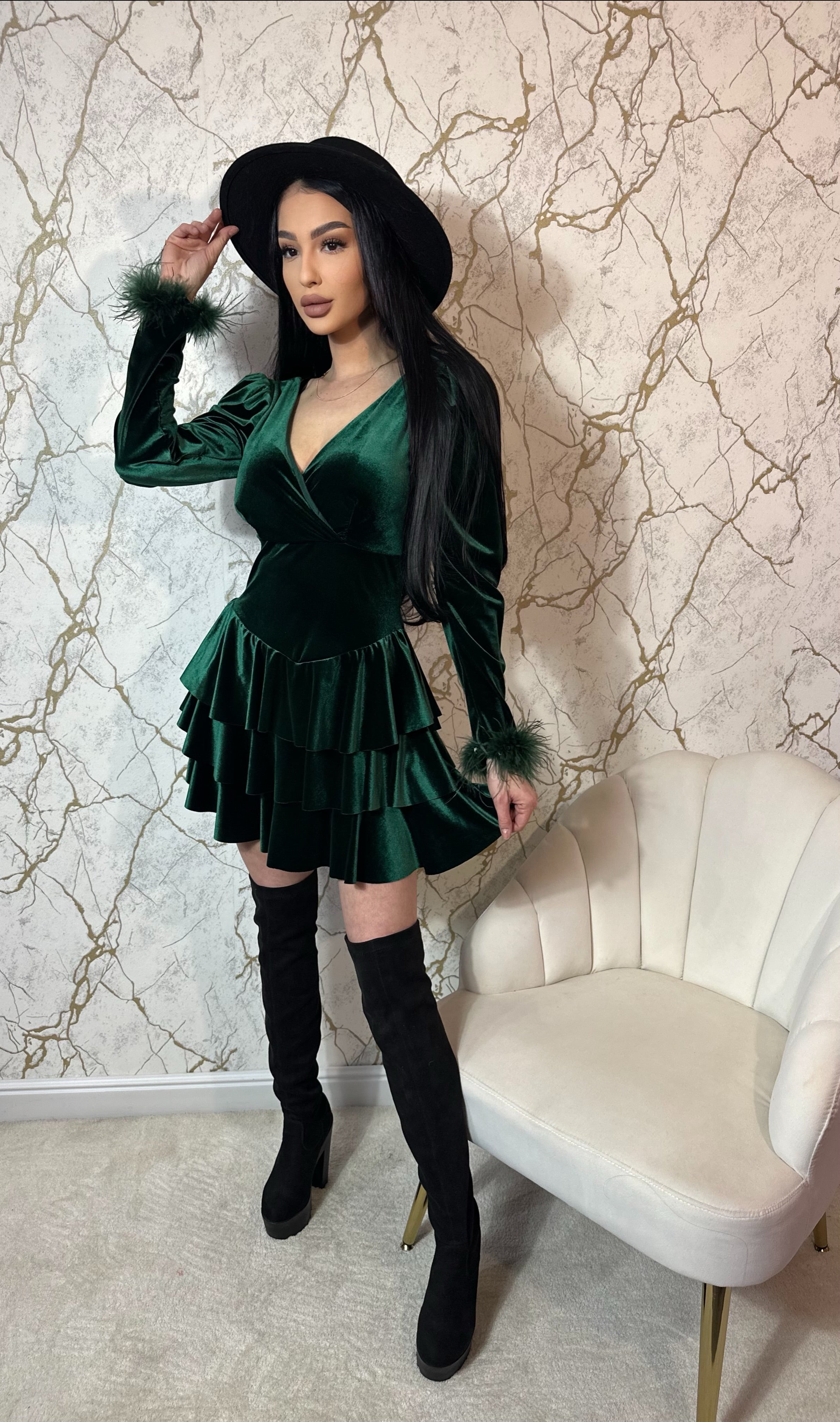 Rochie Prive Puf Green