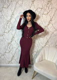 Rochie din tricot Angi Burgundy
