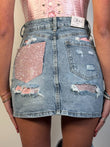 Fusta Pink Sparkle Grey