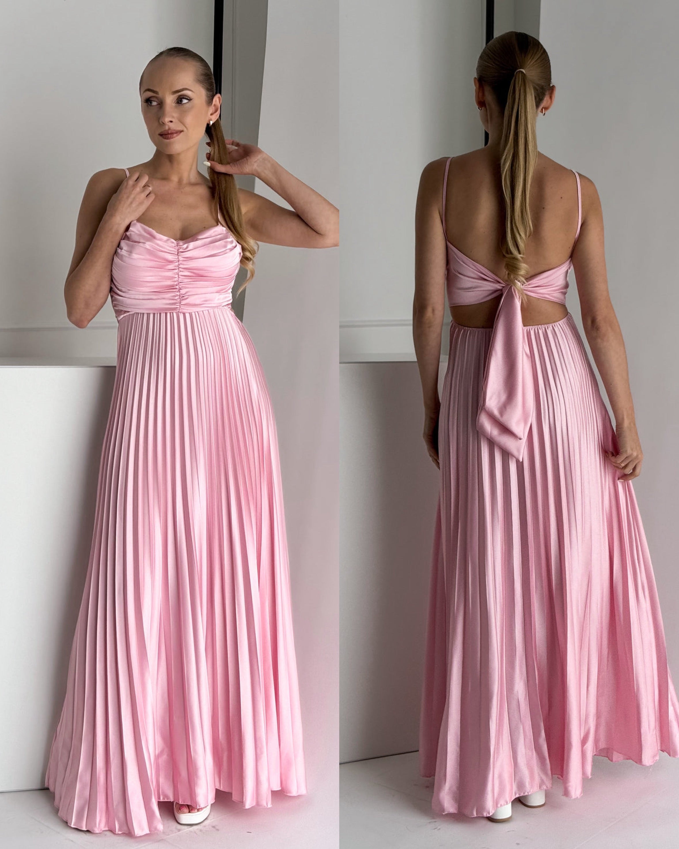 Rochie Plisata Leyla Baby Pink