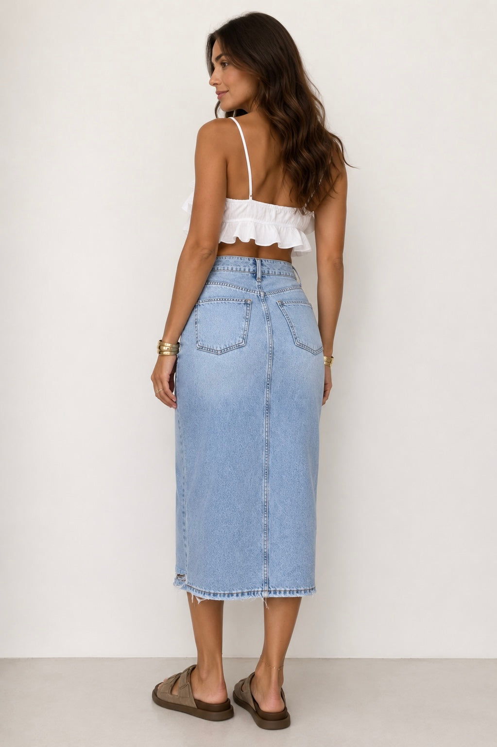 Fustă din denim lungă
