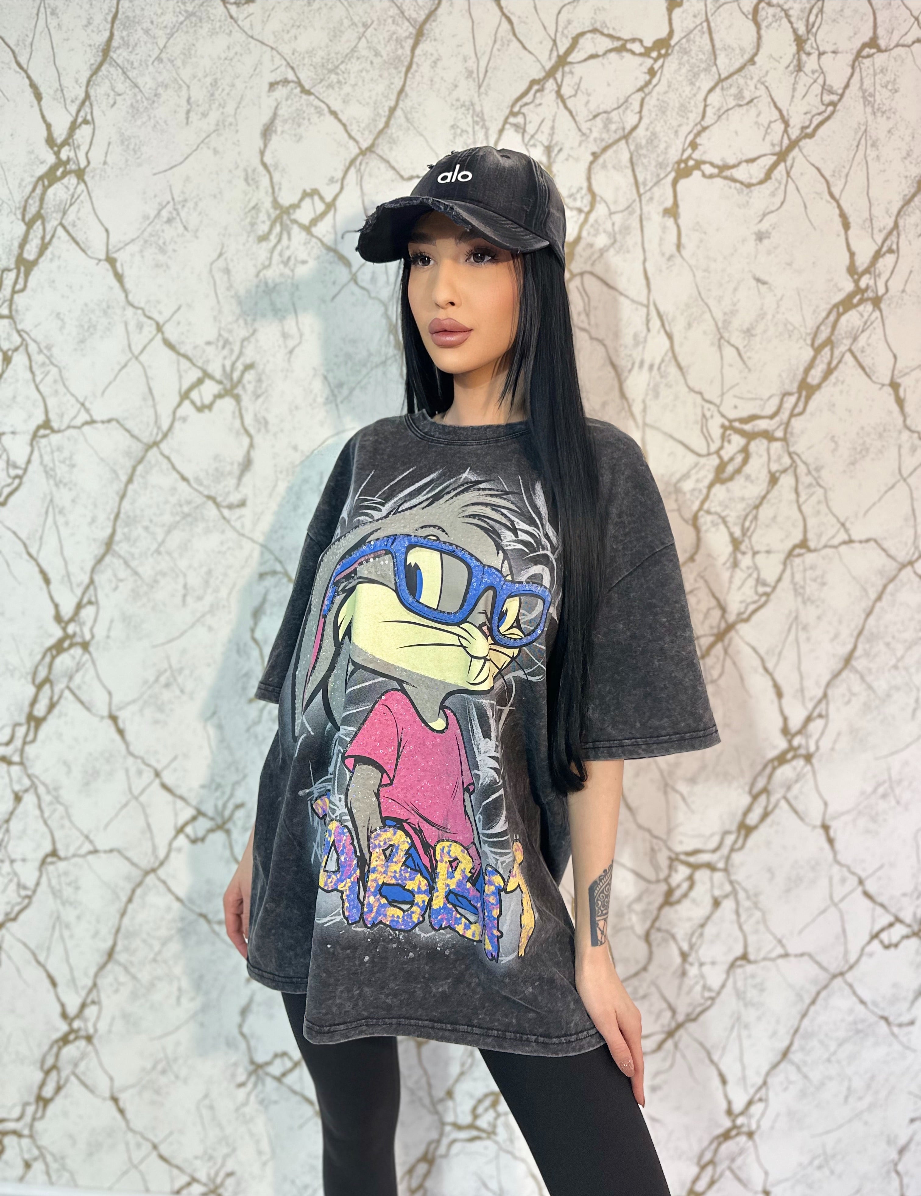 Tricou Coreea Style Rabbit Grey