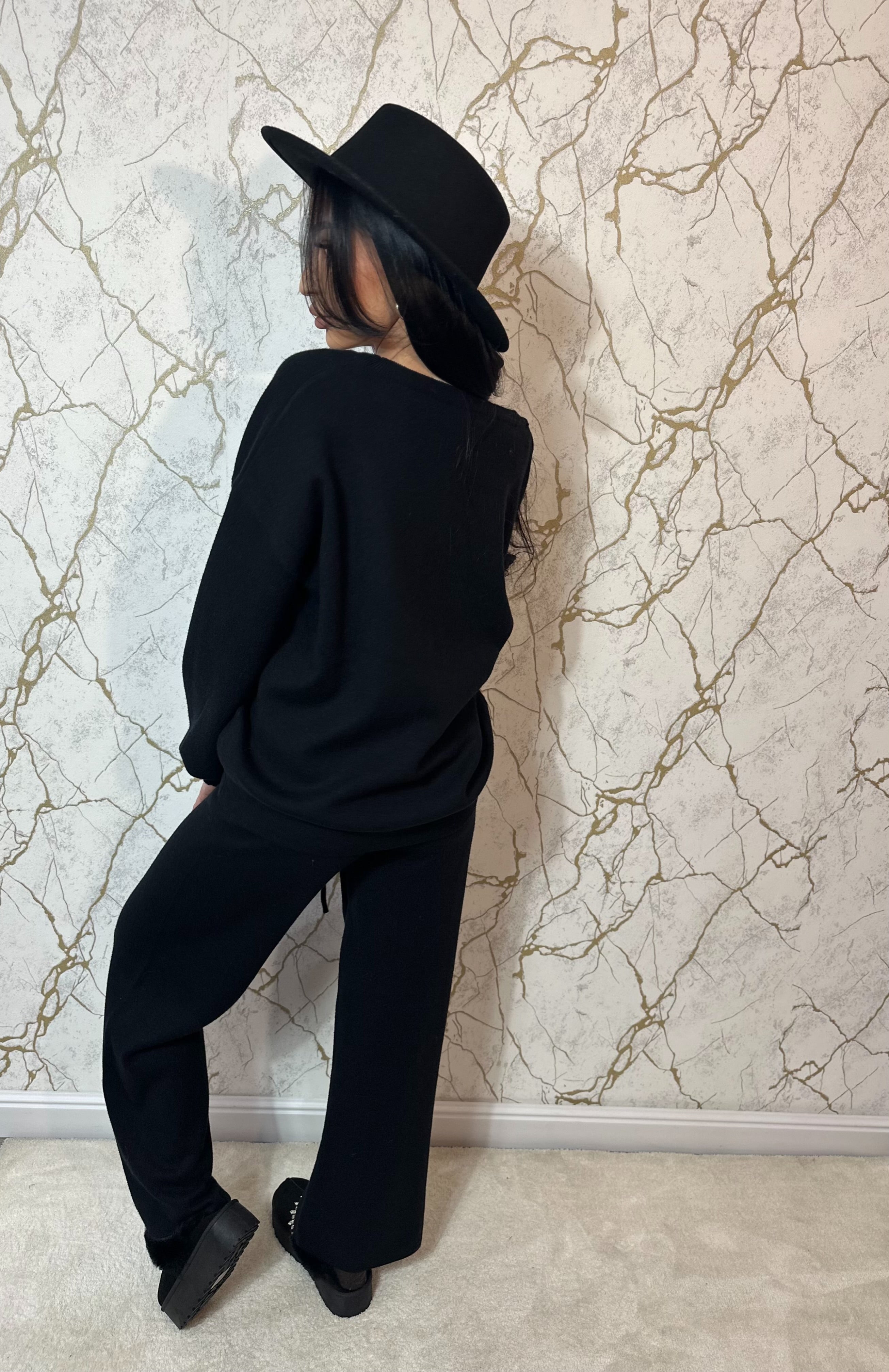 Compleu Tricot Ribbon Black