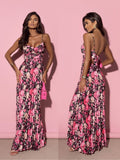 Rochie Plisată Leyla Floral Black