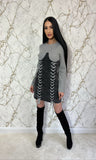Rochie bodycon cu șnururi
