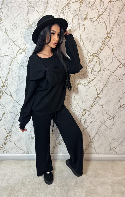 Compleu Tricot Ribbon Black