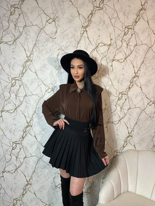 Cămașă cu umeri brown