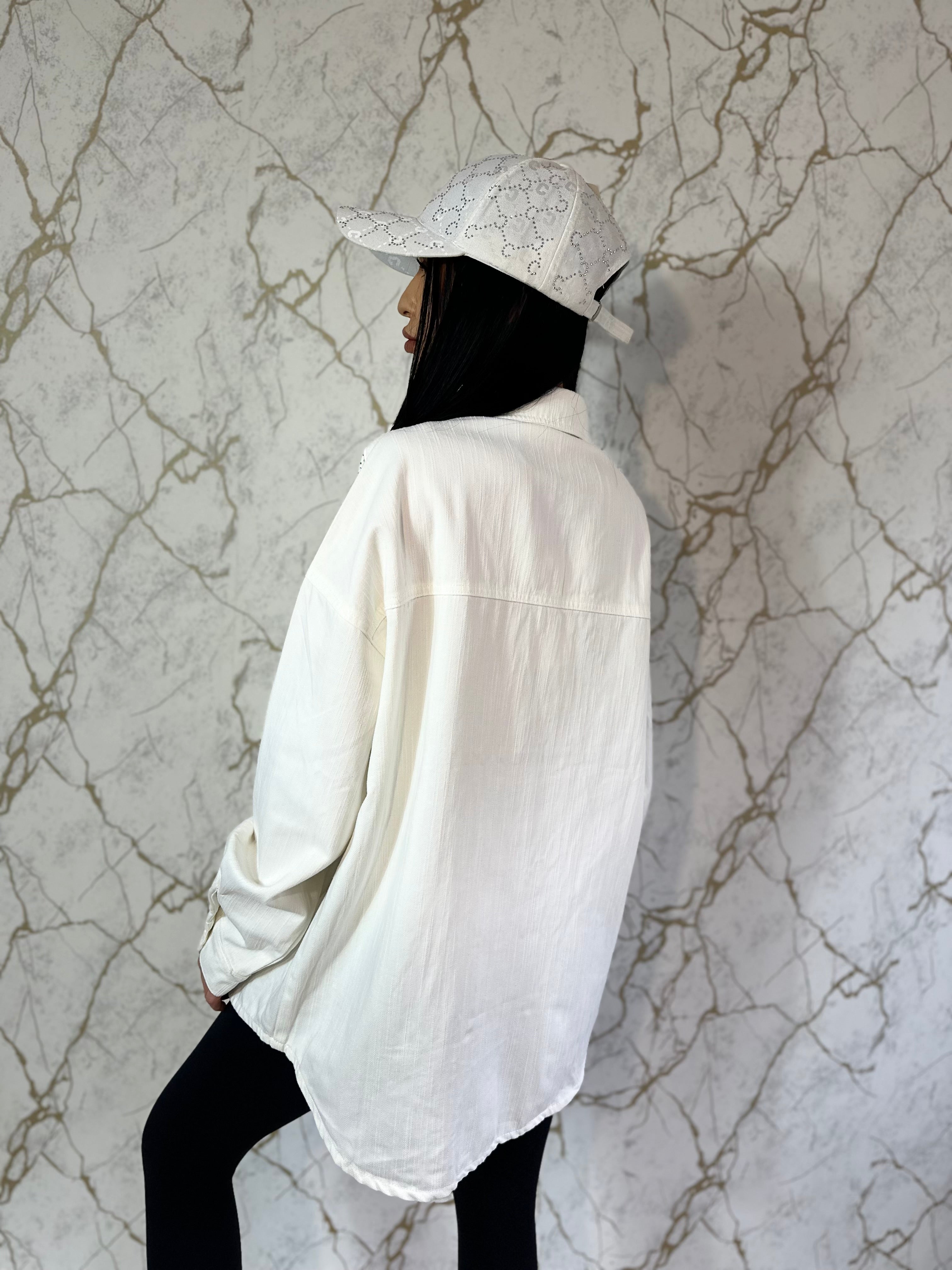 Jachetă Denim White