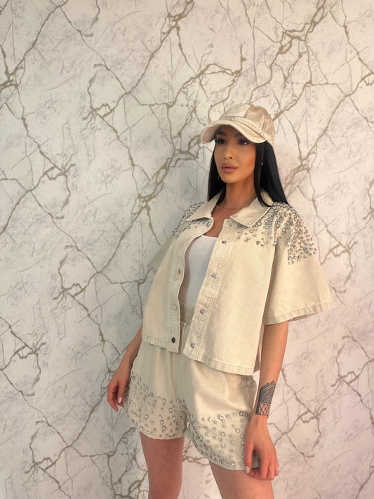 Set Crystal Denim Bej