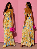 Rochie Plisată Leyla Floral Yellow