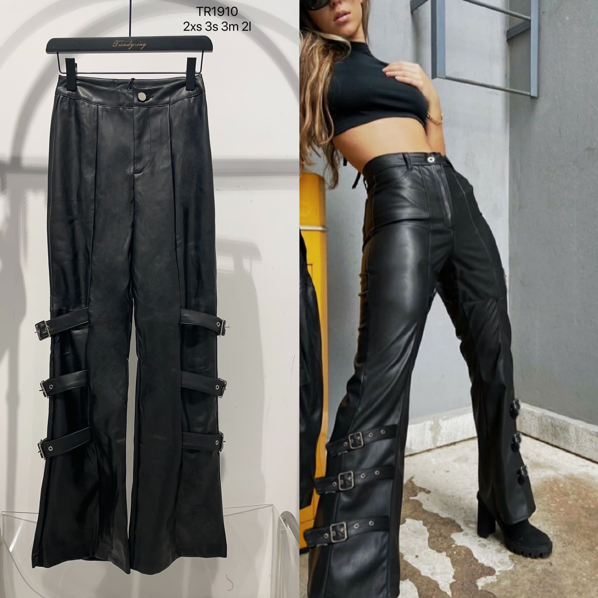 Pantaloni Cargo Piele Eco - Demhana Boutique 