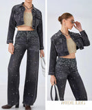 Compleu Wide Leg Stras