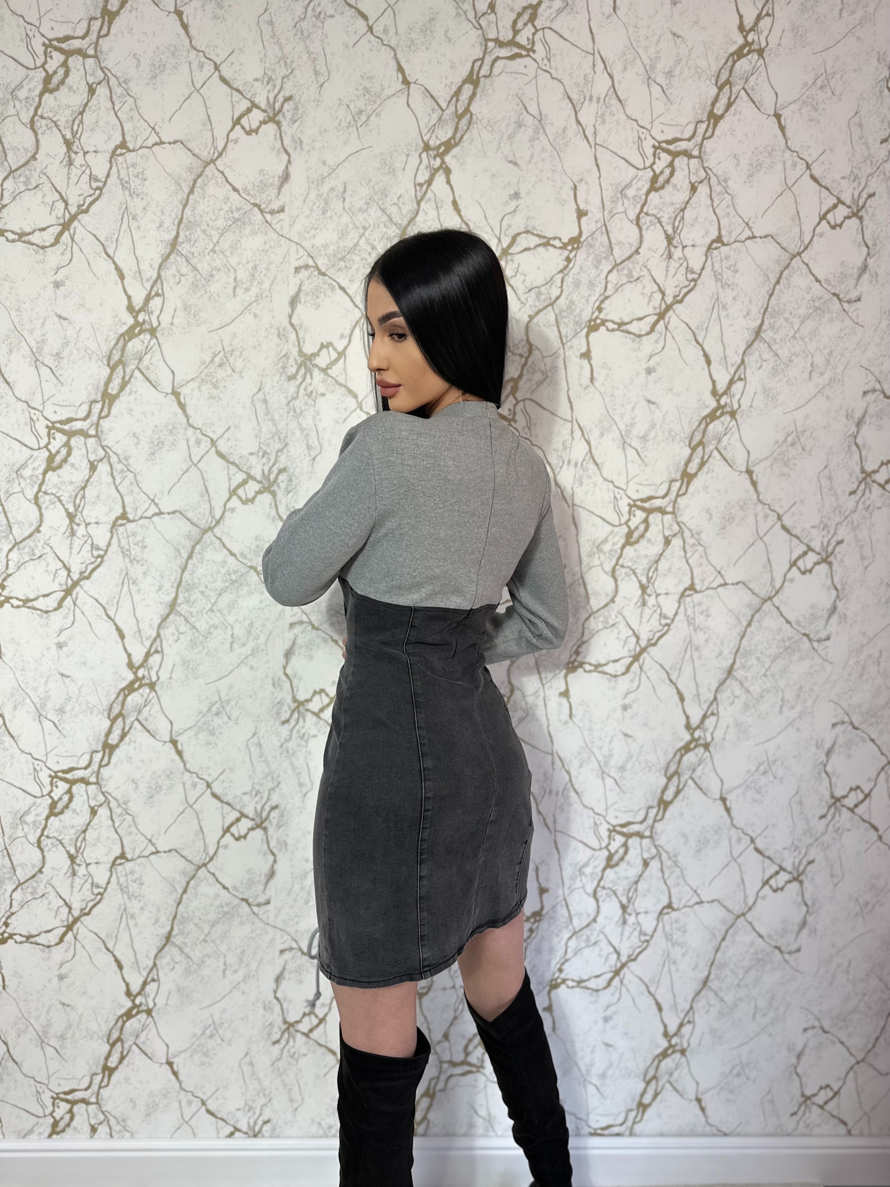 Rochie bodycon cu șnururi