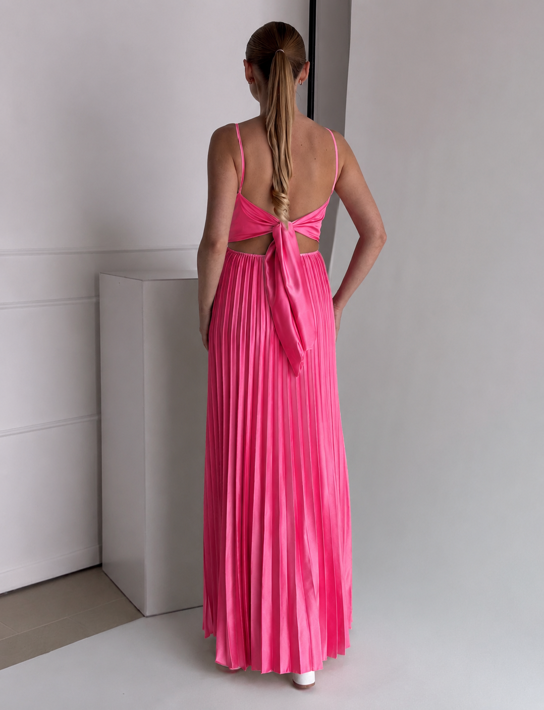 Rochie Plisată Leyla Pink