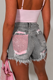 Pantaloni scurți Pink Sparkle Grey