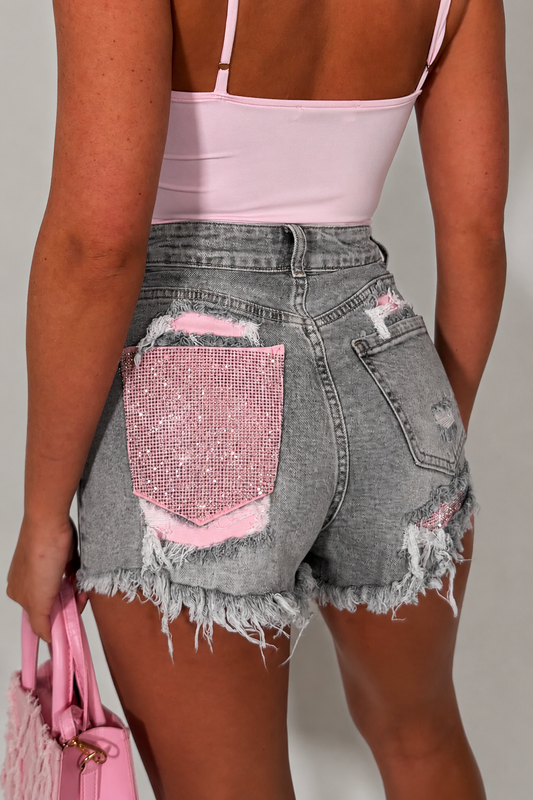 Pantaloni scurți Pink Sparkle Grey