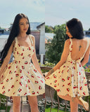 Rochie Ribbon Cherry White