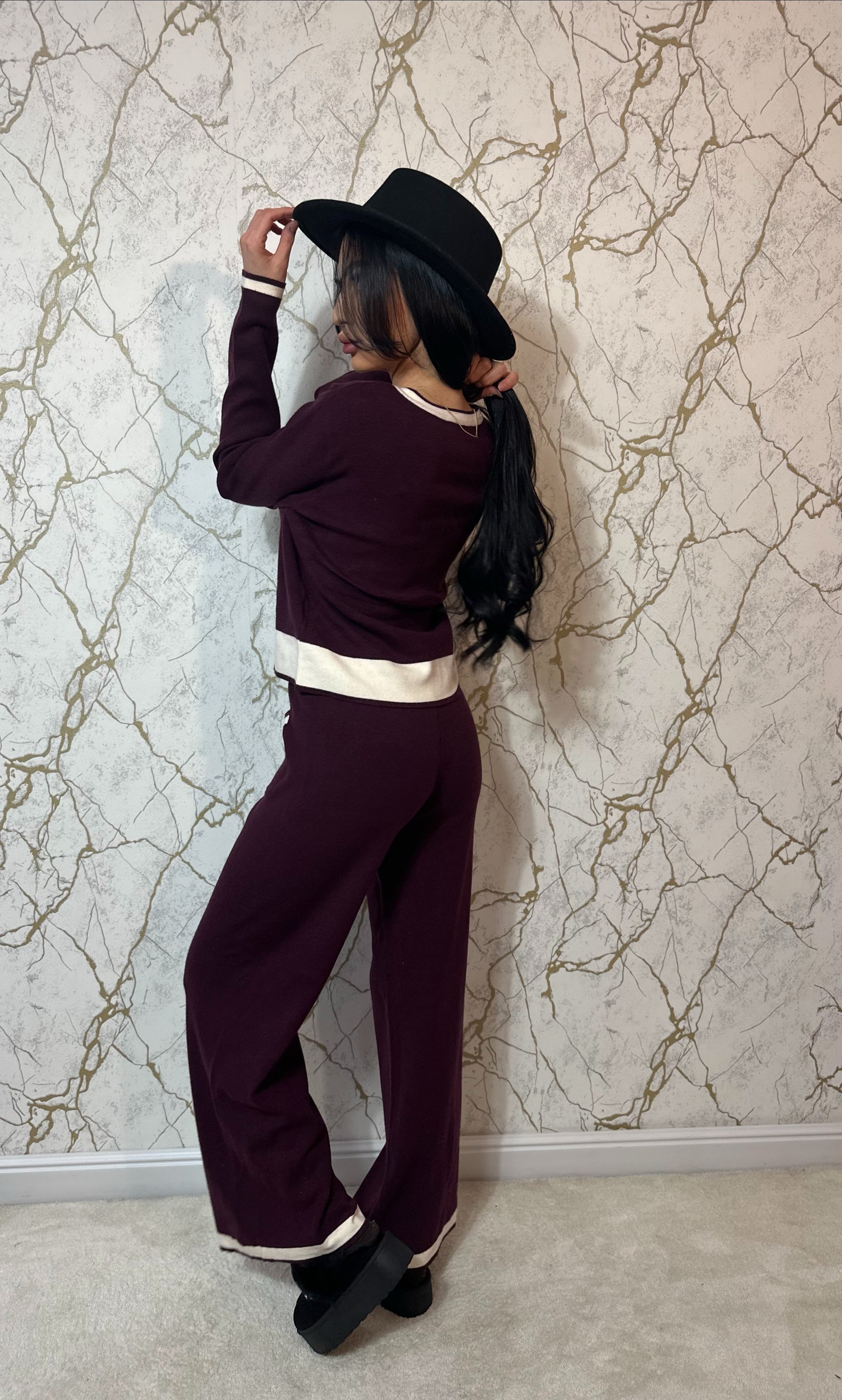 Compleu Tricot Elegance Bordo