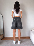 Pantaloni scurti din denim grey