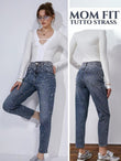 Blugi Mom Fit Stras
