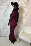Rochie din tricot Angi Burgundy