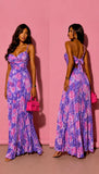 Rochie Plisată Leyla Floral Purple